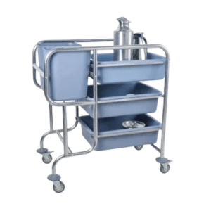 S/S Bowl Collector Trolley w/ Bin & Tray | 收碗餐车