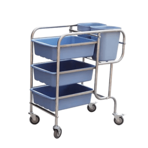 S/S Bowl Collector Trolley w/ Bin & Tray | 收碗餐车