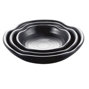Hoover Melamine Matt Black Stripe Bowl